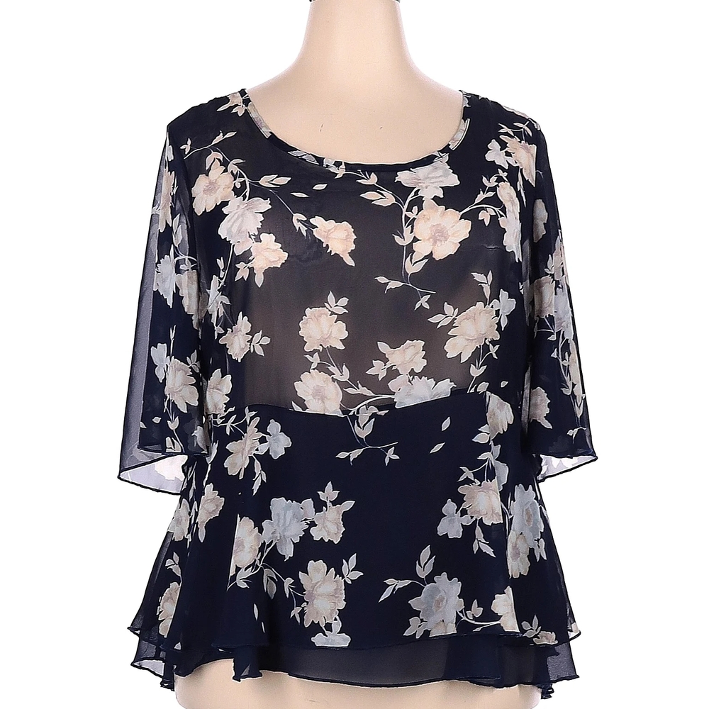 Torrid Floral Navy Sheer Women's Top